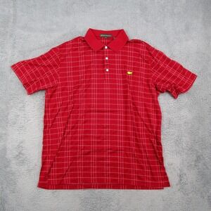 Augusta National Masters Golf Polo Shirt Mens XL Red Pima Grid Pattern Y2K